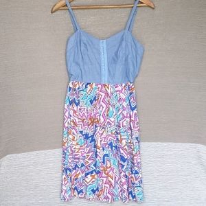 Chambray Corset & Geometric Sundress